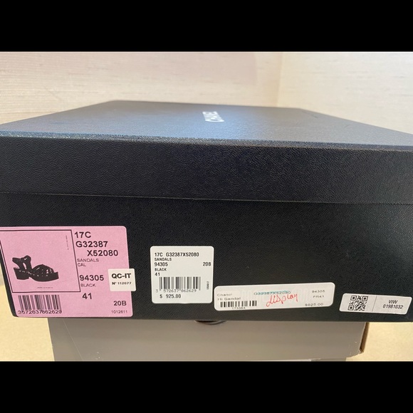 Brand New Authentic CoCo Chanel Leather Straps Wooden Heels with Box - Picture 2 of 4